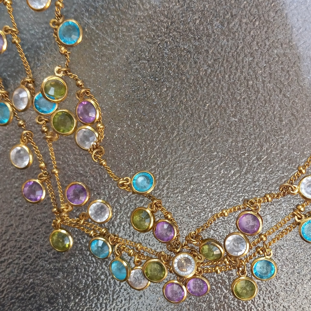 Neiman Marcus Gold and Purple Necklace with Intricate Design - Picture 4 of 4